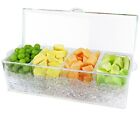 Condiment Server With Lid Condiment Organizer On Ice Clear Container With 4secti