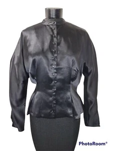 Neu ohne Etikett Equipment Femme Pruitte Größe Small schwarz Langarm Schößchen geknöpft Bluse  - Bild 1 von 8