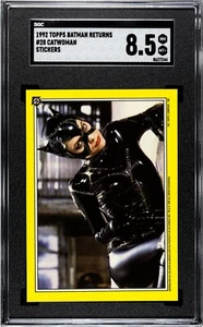 1992 Topps Batman Returns CATWOMAN Sticker SGC 8.5 Pop 1 Michelle Pheifer RC HOT - Picture 1 of 2