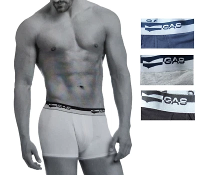 3 boxer uomo gas in cotone elasticizzato trunk gasby Gupa01gafi colorati M L XL - Immagine 1 di 4