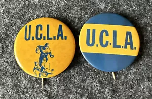 Two Vintage 1940s-50s U.C.L.A. UCLA Bruins Football 1-3/4" Pin-back Buttons - Picture 1 of 20