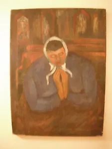 Listed Mural Artist James Penney "Praying Woman"; signed, unframed - Picture 1 of 9
