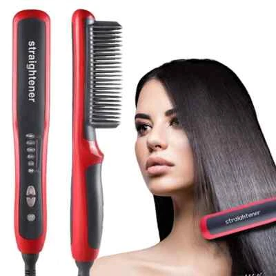 ANION Hair Brush Straightener Professional Hot Straightening Curling Comb Electric New
