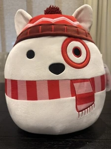 Squishmallows 12” BULLSEYE Dog TARGET Mascot Holiday Winter Berry Christmas NWT - Picture 1 of 9