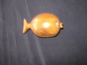 ** L@@K ** FETT GESCHNITZTE HOLZFIGUR OZEAN SONNENFISCH * RÄUCHERGEFÄSS * SCHÖNE MASERUNG - Bild 1 von 6