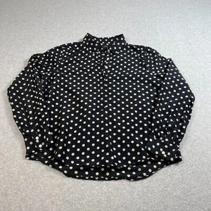 J Crew Shirt Women L Black Polka Dot Button Sheer Academia Heritage Capsule Work - Picture 1 of 8