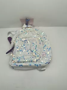 Mini zaino More Than Magic paillettes bianco nuovo con etichette - Foto 1 di 3