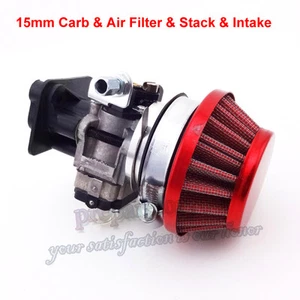 15mm Carburetor Air Filter Stack For 33 43 49cc Goped Gas Scooter Pocket Bike - Imagen 1 de 8