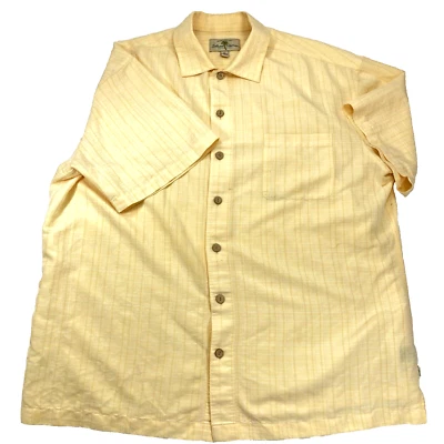 Camisa Hawaiana Island Shores Vintage Cuadros Amarillo Naranja XL Para Hombres Campamento Y2K Playa Foto 1 de 4