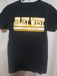 Girls Size Sm/Md Dance Tee, Joliet West Dance Team, Black, White, Yellow - Picture 1 of 3