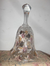 11" BELL Bohemian glass Dots Bell excellent beautiful!  HTF size extra large