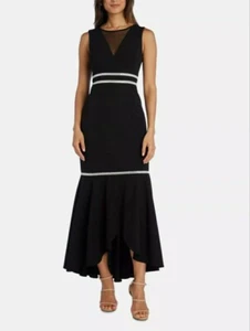 R&M RICHARDS Damen schwarz verziert ärmellos Kleid Dress Größe 10  - Bild 1 von 2