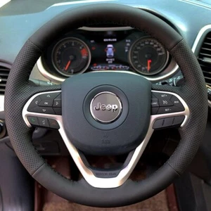 Custom Car Steering Wheel Cover Genuine Leather For Grand Cherokee / Cherokee - Foto 1 di 6