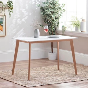 Mesa de comedor Furniturebox UK - Mesa de comedor blanca Sofía patas de madera - 4 plazas - Imagen 1 de 8