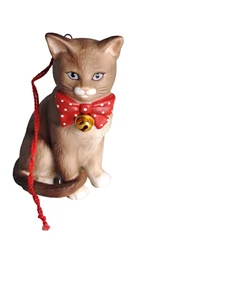 Vintage '86 SCHMID Gordon Fraser 3" CAT Ceramic Porcelain Ornament - Picture 1 of 7