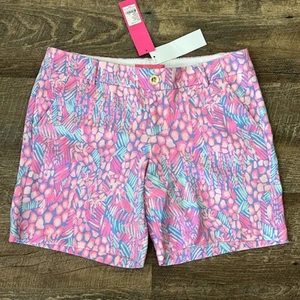 Lilly Pulitzer Jayne Knit Short Women Size 10 Pink Sorbet High Altitude Colorful - Picture 1 of 8