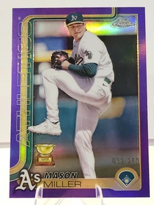 2025 Topps Chrome Mason Miller Purple Refractor /250 Rookie Cup Athletics #142 - Bild 1 von 2