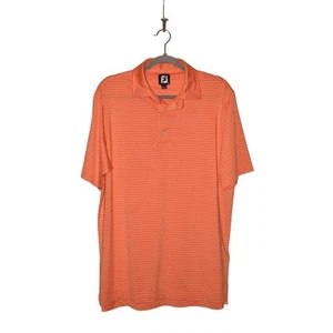 FOOTJOY $72 Camisa Polo Manga Corta Absorbente de Sudor Naranja Rayas Para Hombre Mediana - Imagen 1 de 4