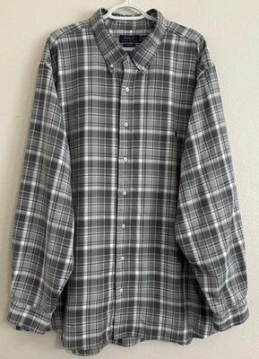 Polo Ralph Lauren Performance Shirt Men 3XB Grey Plaid Oxford - Image 1 of 4