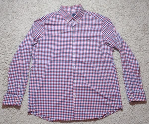 Vineyard Vines Performance Tucker Shirt Mens Large Red Blue Gingham Check Nylon - Picture 1 of 8