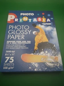 Printasia Ilford Papier fotograficzny Błyszczący atrament 8,5x11 (~ 70 arkuszy) - HP Cannon Epson - Zdjęcie 1 z 4