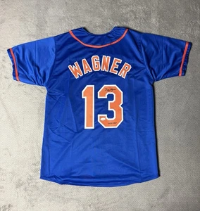 Billy Wagner Signed Autographed '422 Saves' New York XL Blue Baseball Jersey JSA - Picture 1 of 16