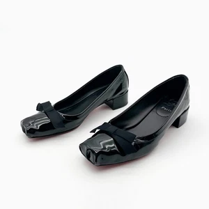 CHRISTIAN LOUBOUTIN Mamaflirt Schwarz Ballerinas Gr. 38 Lackleder Loafer - Bild 1 von 14