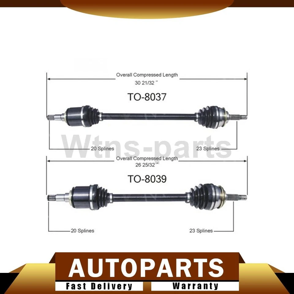 2X TRAKMOTIVE FRONT CV JOINTS AXLE SHAFT SHAFTS FOR TOYOTA TERCEL 1983-1988 - Image 1 of 4