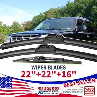 Limpiaparabrisas delantero y trasero PARA GMC Yukon XL 1500 XL 2500 2000-2006 22"&22"&16" Foto 1 de 4