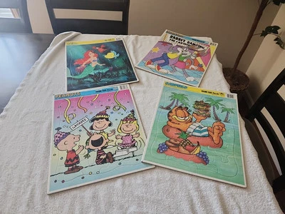 Vintage  The Little Mermaid, Garfield Bugs Bunny  Large Tray Disney Puzzle Lot - Image 1 of 4