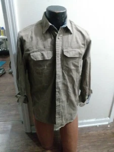 Camicia uomo Wrangler marrone cotone con bottoni manica intera taglia S - Foto 1 di 3