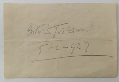 Arturo Toscanini Signed Autographed 6 x 9 Page Full JSA Letter - Image 1 of 2