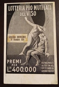1924 Lotteria pro-mutilati del viso (illustratore Sironi) - Picture 1 of 2