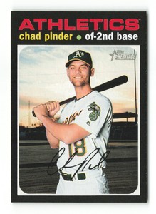2020 Topps Heritage Chad Pinder  #348   Oakland Athletics Baseball Card