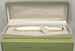 Levenger True Writer Ivory White & Chrome Ballpoint Pen - New In Box - Picture 1 of 3
