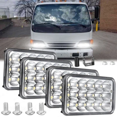 4x For GMC W3500 W4500 W5500 Forward 4x6" inch LED Headlights High/Low Beam DOT - Image 1 of 4