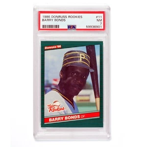 1986 DONRUSS ROOKIES BARRY BONDS RC ROOKIE CARD #11 PSA 7 NM - Picture 1 of 2