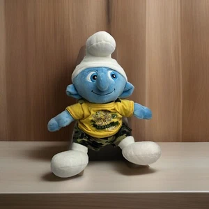 SMURFS Build-A-Bear Plush Toy Camouflage Shorts Yellow Shirt Stuffed Animal - Picture 1 of 12