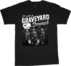 Skeleton Halloween Costume T-shirt Mens Graphic Tees Graveyard Decorations - Picture 1 of 1
