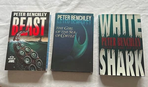 Peter Benchley RARE Horror Book Lot 1st Edition Beast Sea Of Cortez White Shark - Picture 1 of 6