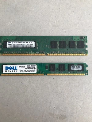 3 GB RAM (1) 2GB Dell SNPYG410C, (1) 1 GB Samsung 1Rx8 PC2-6400U-666-12-ZZ - Image 1 of 3