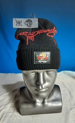 NWT Ed Hardy Tiger Embroidered Knit Hat / Beanie in Black  - Image 1 of 4