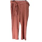 Jules Leopold Sz XL Pants Pink Orange Polka Dot Tie Waistband Pockets Taper Leg