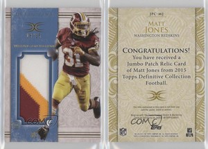 2015 Topps Definitive Collection Blue /25 Matt Jones Rookie Jumbo Patch RC