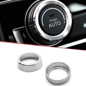 Anodized Silver AC Climate Control Ring Knob Covers For Honda Civic 2016-2021 - Picture 1 of 6