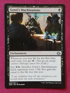 Magic The Gathering AETHER REVOLT GONTI'S MACHINATIONS black card MTG - Picture 1 of 2