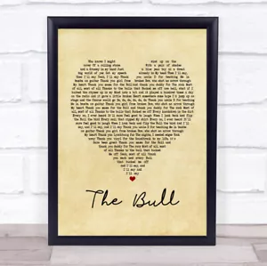 The Bull Vintage Heart Song Lyric Print - Picture 1 of 11