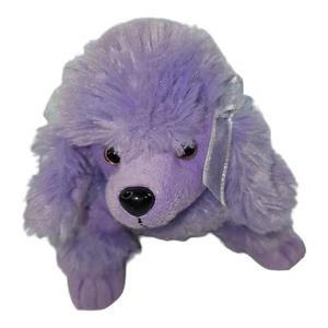 Unipak Purple Poodle Dog Stuffed Animal 9" White Bows in Ears 2012 Clean READ - Picture 1 of 11