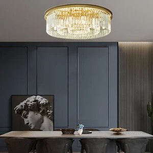 Luxus Gold Kristall Pendelleuchte Modern Kronleuchter Runden E14 Golden Decken - Bild 1 von 18