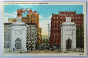 VINTAGE 1930 PC WEST MARKET STREET FROM BRIDGE WILKES-BARRE PATTEICH ARCHIVES MINT - Bild 1 von 2